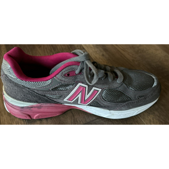 New Balance 990v3 Womens 8.5 Breast Cancer Awareness Running Shoes Gray Pink - Picture 4 of 16